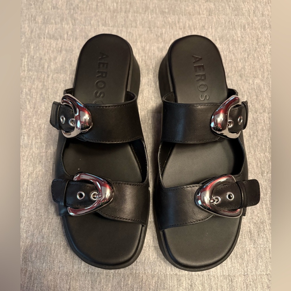 LAST CALL EUC Aerosoles Faith slide wedge sandals comfortable! - Picture 3 of 12